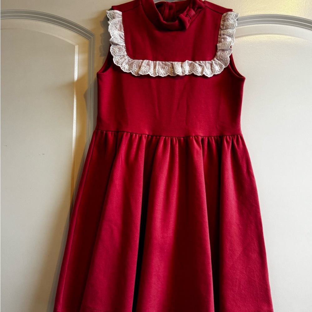 Janie and Jack Mauve Dress with Ivory Trim